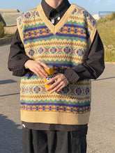 Vintage-Jacquard-Pulloverweste für Herren